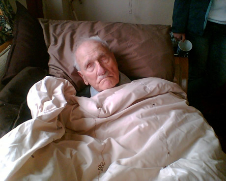Grandpa napping on the sofa